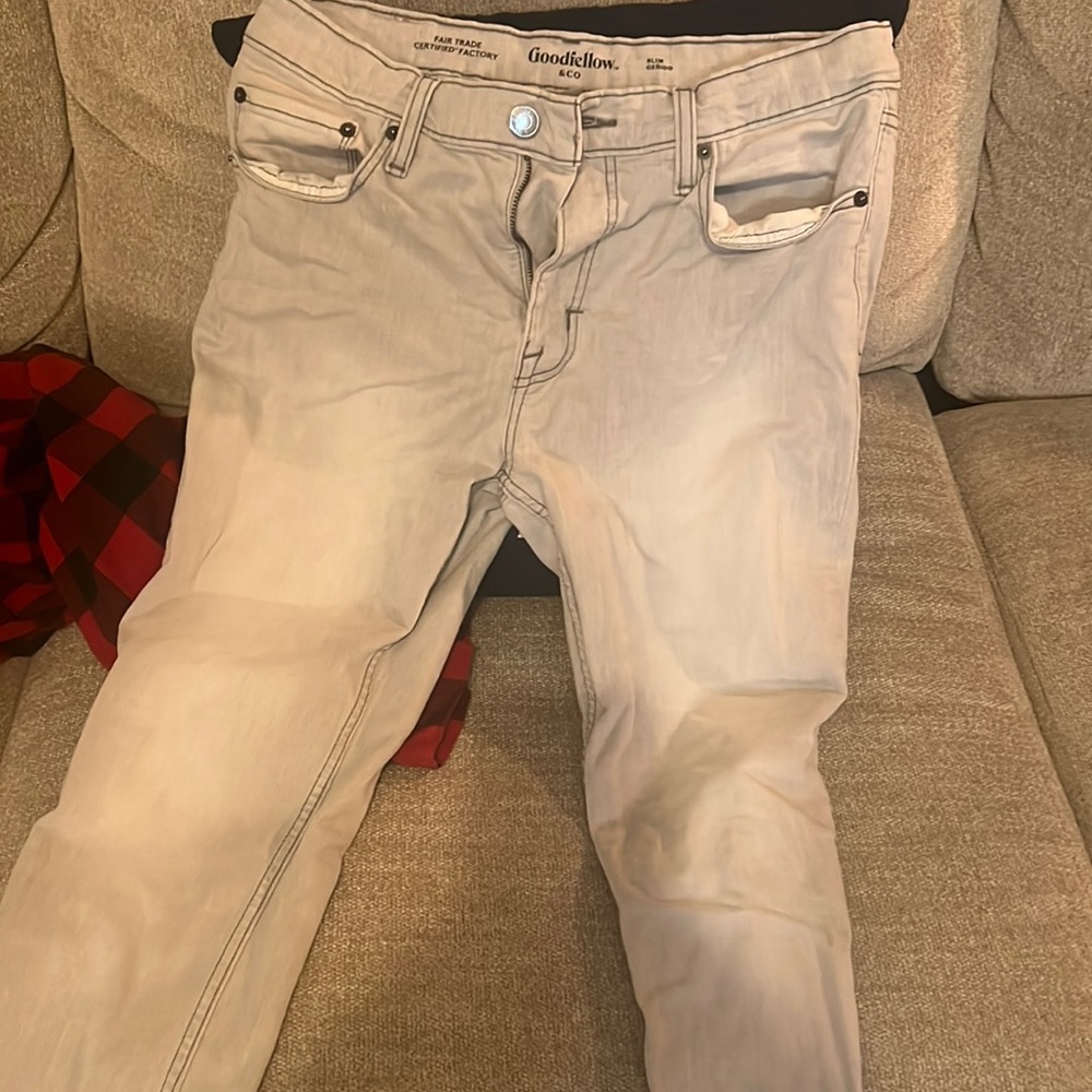 Very light gray jeans
